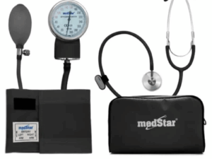ESFIGMOMANOMETRO ANEROIDE MEDSTAR KIT CON ESTETOSCOPIO DE UNA CAMPANA FULL COLOR SLI-HS-50A-F(1)