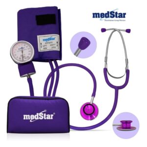 BAUMANOMETRO ANEROIDE KIT MORADO CON ESTETO DOBLE CAMPANA SLI-HS-50B-F morado