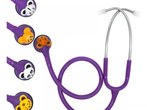 ESTETOSCOPIO PEDIATRICO MEDSTAR CON 5 CARITAS DE ANIMALES MORADO SLI-HS-30E M