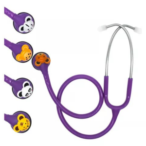 ESTETOSCOPIO PEDIATRICO MEDSTAR CON 5 CARITAS DE ANIMALES MORADO SLI-HS-30E M